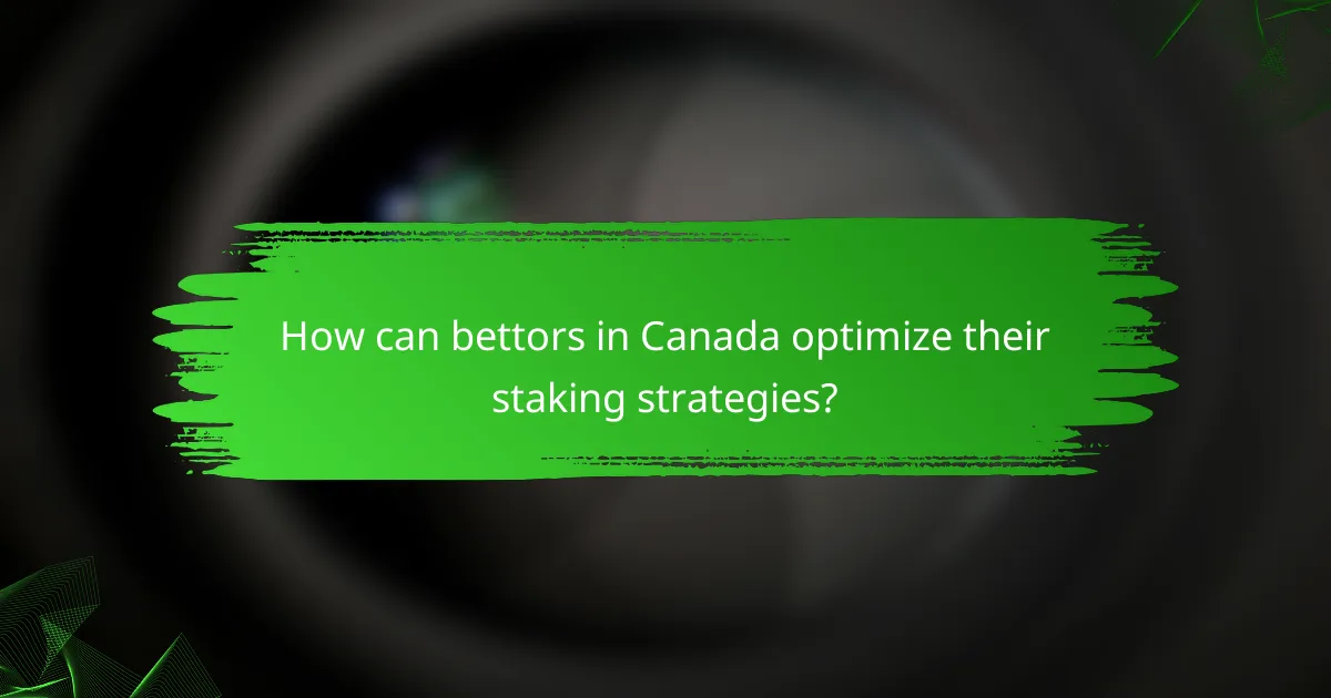 How can bettors in Canada optimize their staking strategies?